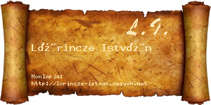 Lőrincze István névjegykártya