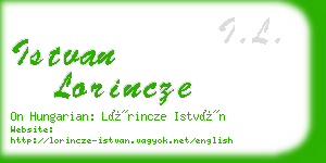 istvan lorincze business card